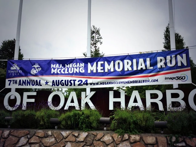  - Custom Banners - Large Area Vinyl Banner - Maj. Megan McClung Memorial Run - Oak Harbor, Wa