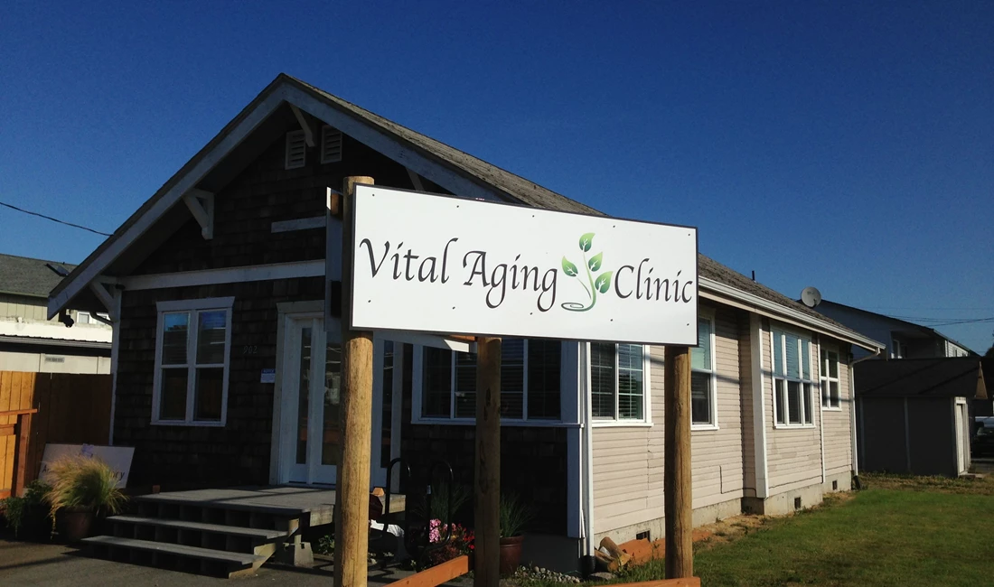 - Architectural Signage - Post & Panel Sign - Vital Aging Clinic - Anacortes, Wa