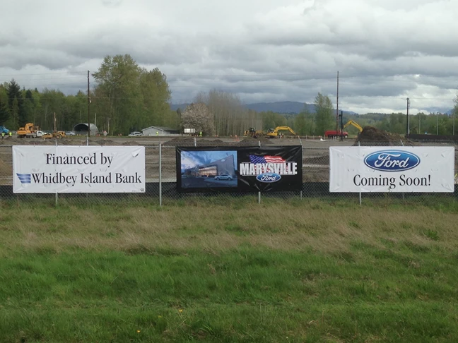  - Custom Banners - Vinyl Banners - Whidbey Island Bank & Ford Dealership - Marysville, WA