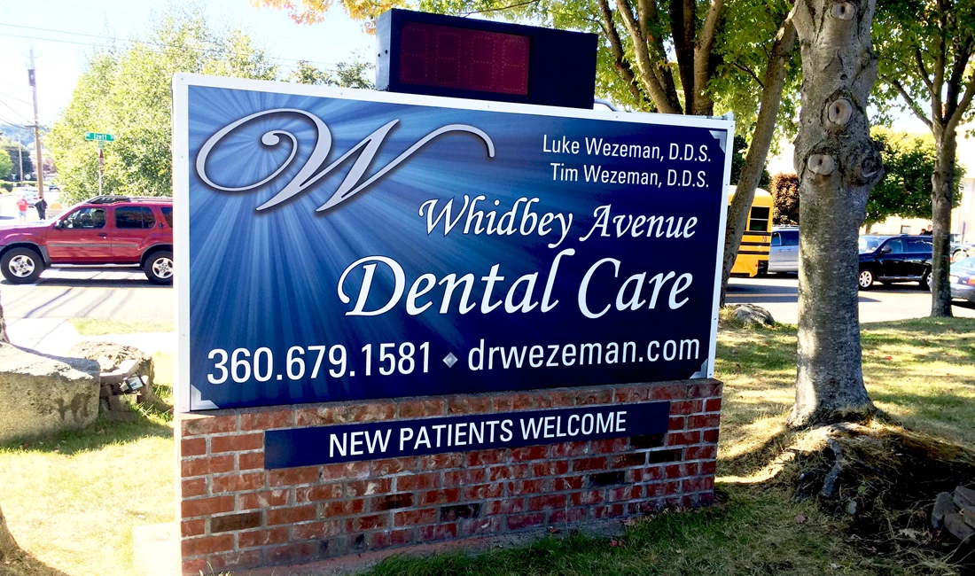  - Architectural Signage - Monument Sign - Whidbey Avenue Dental Care - Oak Harbor, WA